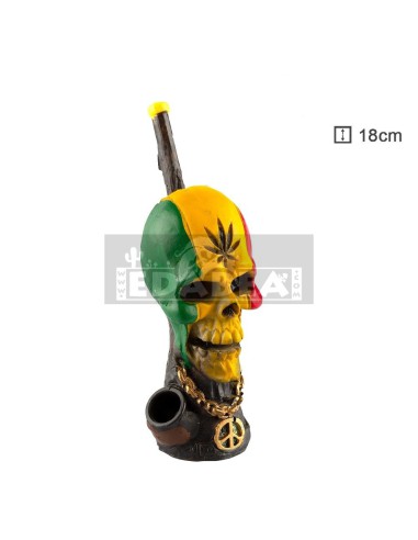 Cachimbo Rasta Skull